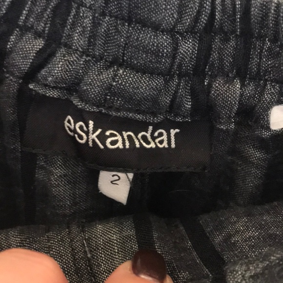 Black and Grey Striped Eskandar Trouser - Picture 3 of 6